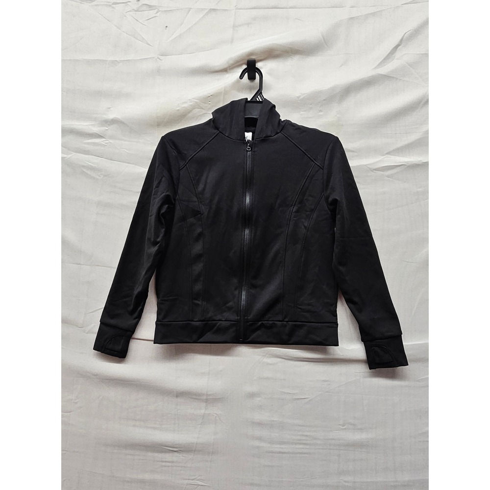 Member's Mark Girls Hooded Zip Jacket Black Polyester Blend Size Large 10/12